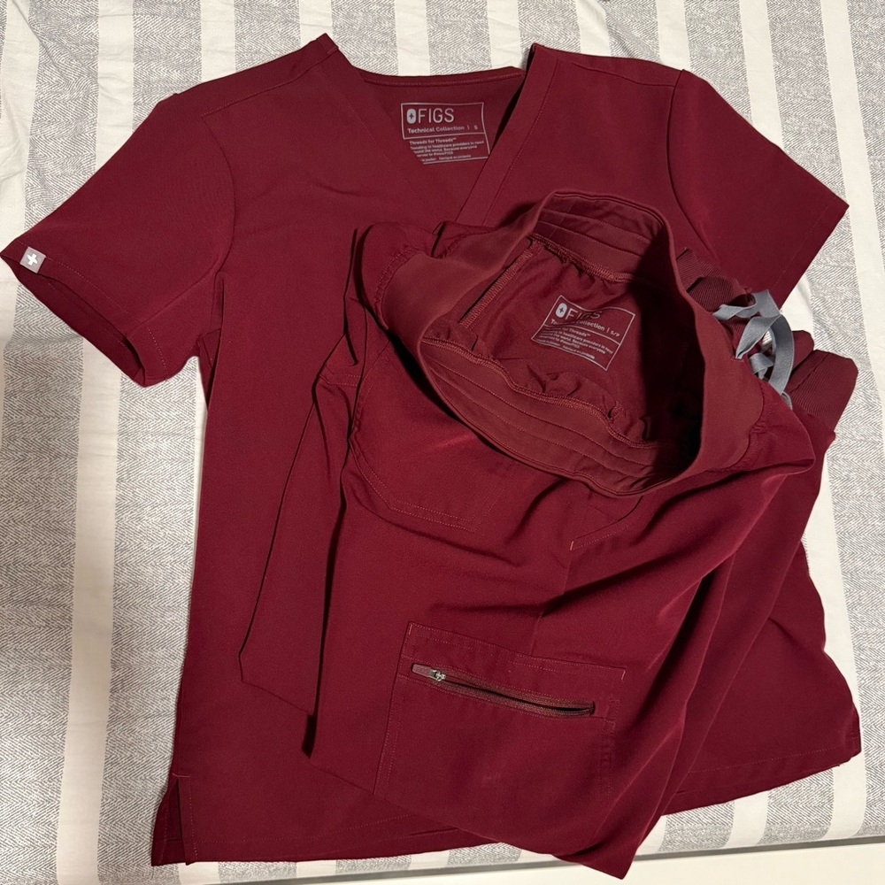 Figs Burgundy Scrub Set